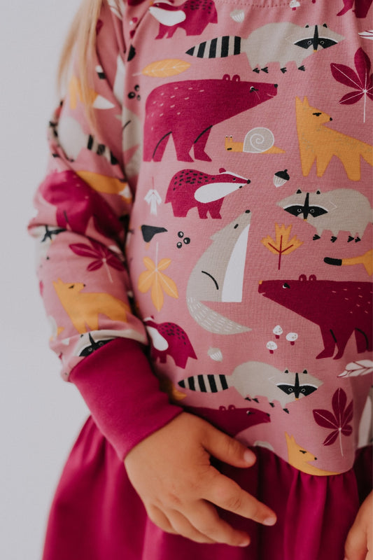 Girls Dress ELORA - Autumn Forest