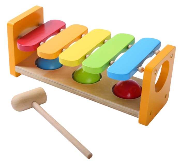 2-in-1 xylophone & hammer bench fun & motor development