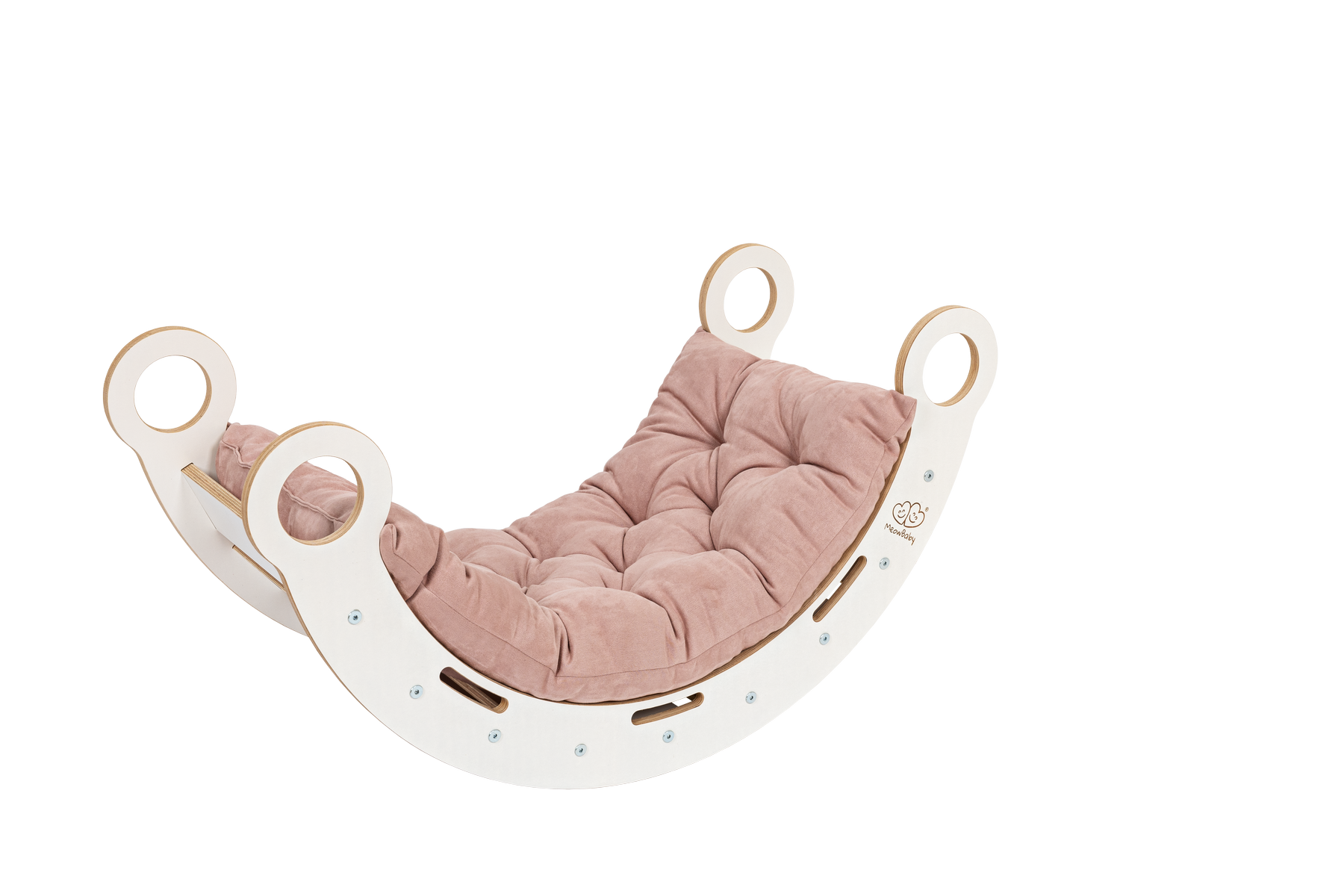 White Wooden Dream Rocker with Pillow and Slide - Large