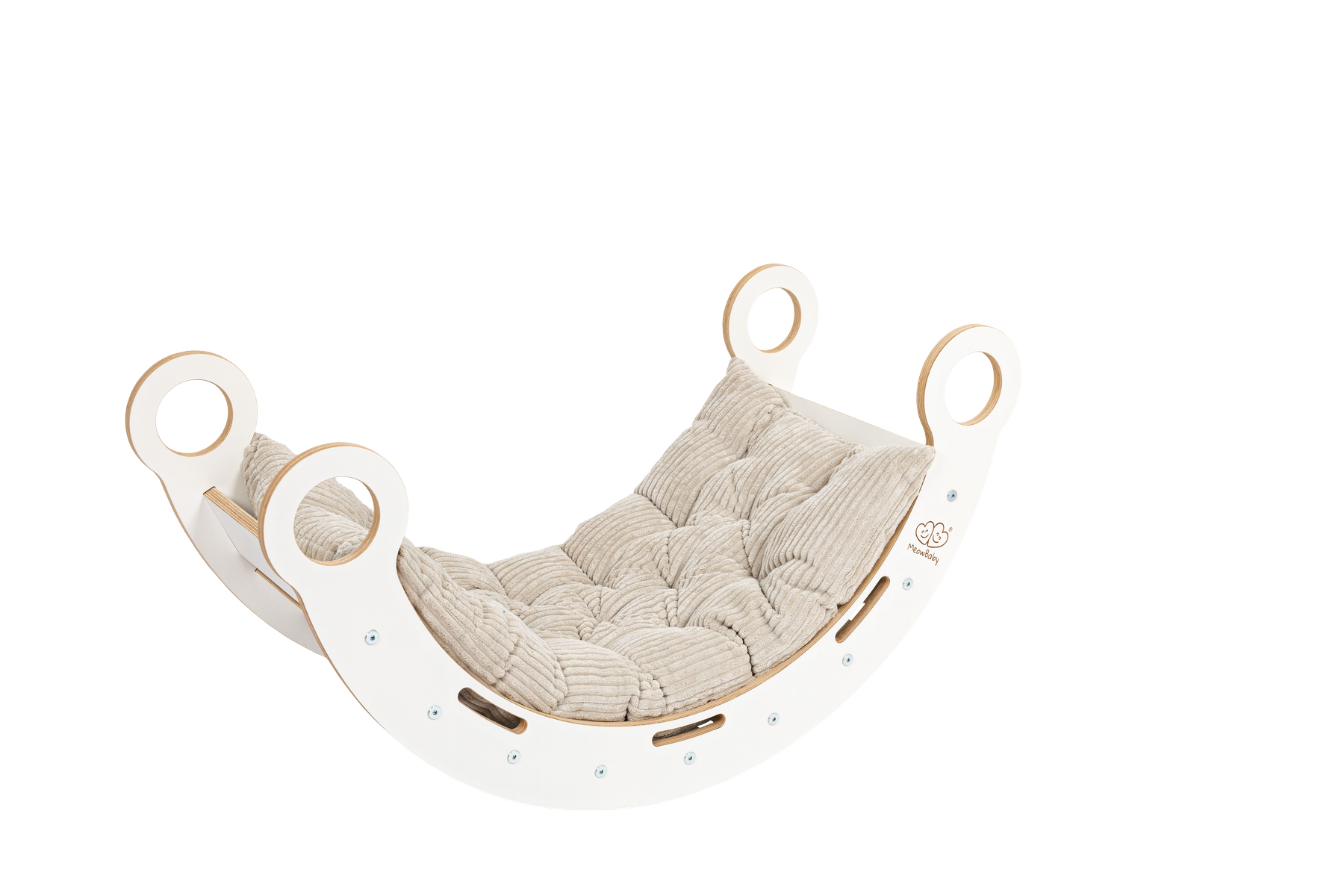 White Wooden Dream Rocker with Pillow and Slide - Medium