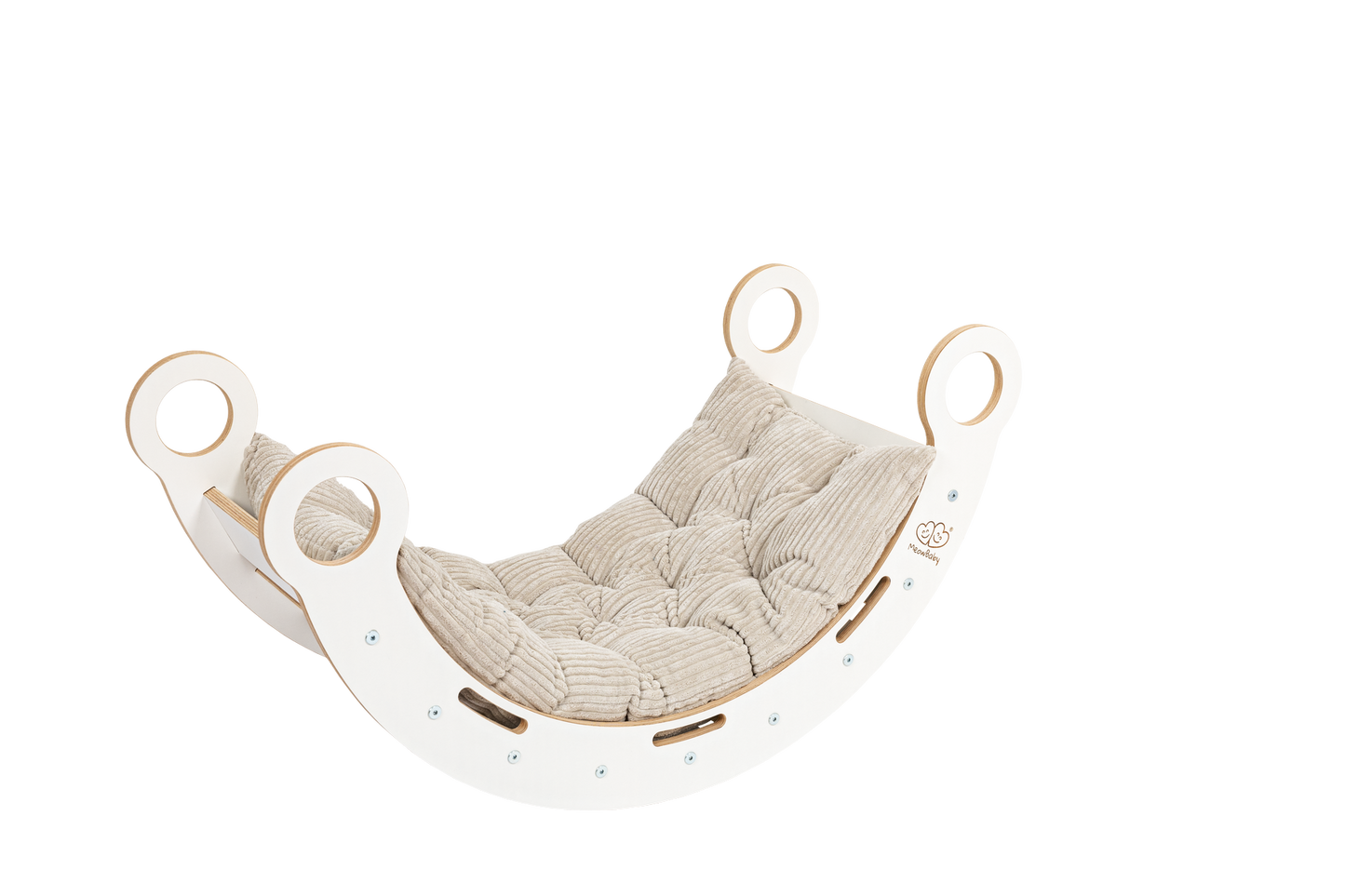 White Wooden Dream Rocker with Pillow, Slide and Ladder - Large