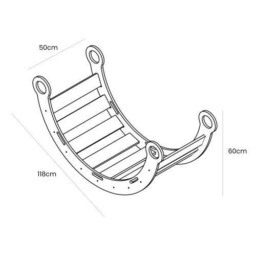 White Wooden Dream Rocker with Pillow and Slide - Large