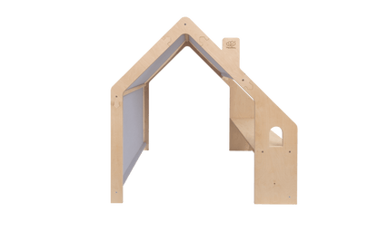 MeowBaby® Natural Wooden House for Kids - Blue Roof