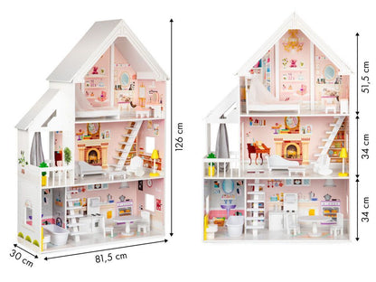 Wooden Dollhouse Liselle with LED Lights