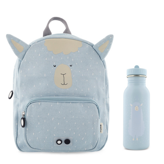 Trixie Baby - Kinderrucksack und Flasche 500 ml | Alpaka - Panda Pals