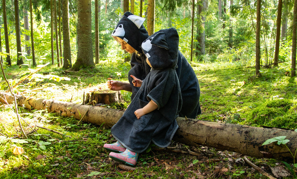 Rätt - Kurzarm Poncho für Kleininder | "Wolf"