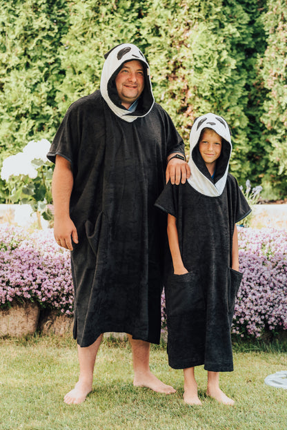 Short sleeve poncho "Panda" | for children