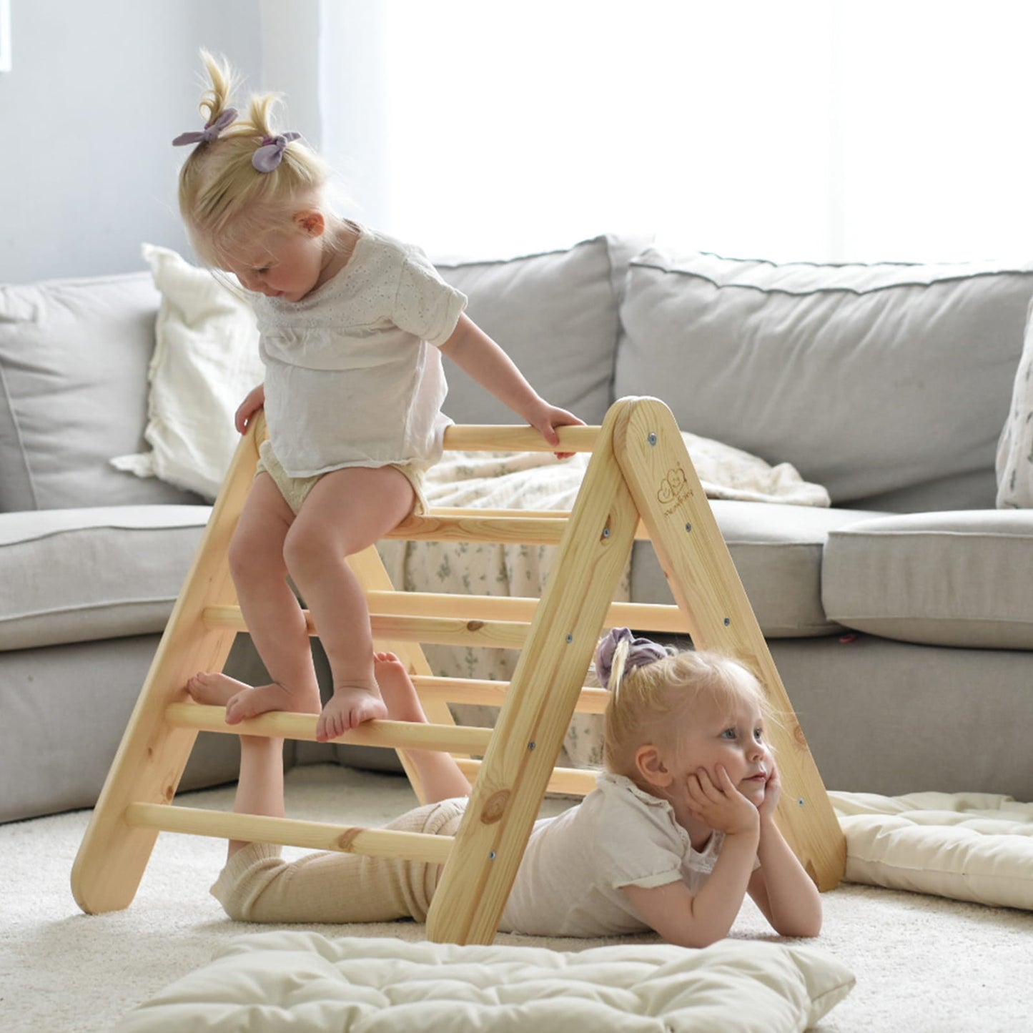 Wooden Pikler Climbing Ladder - Natural Wood