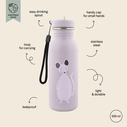 Trixie Baby - Edelstahl Flasche 500 ml | Maus - Panda Pals