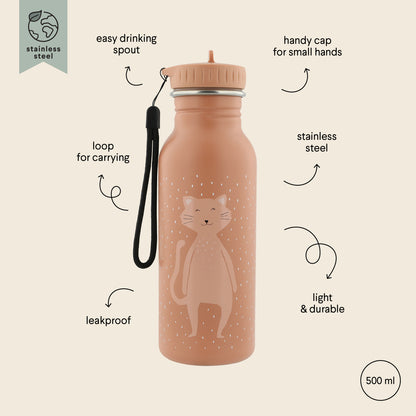 Trixie Baby - Edelstahl Flasche 500 ml | Katze - Panda Pals