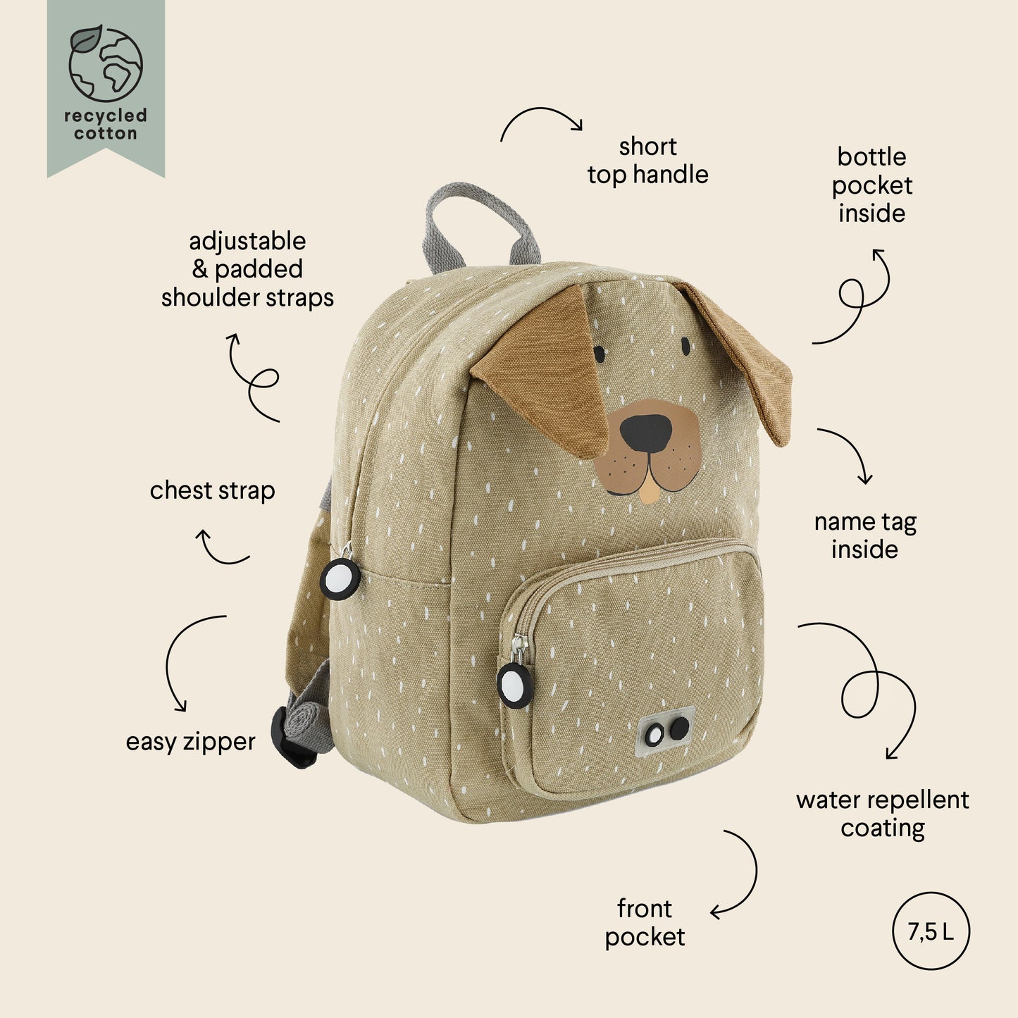 Trixie Baby - Kinderrucksack | Hund - Panda Pals