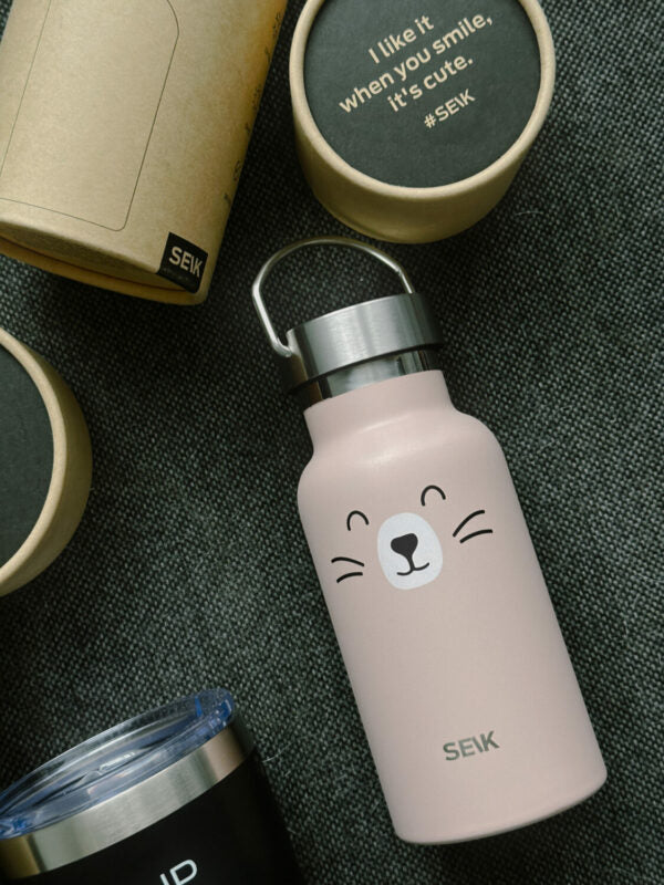 SEIK - Edelstahl Thermosflasche 350 ml | Katze - Panda Pals