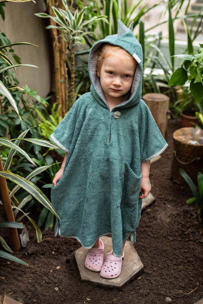 Short sleeve poncho "Dinosaur" | for toddlers