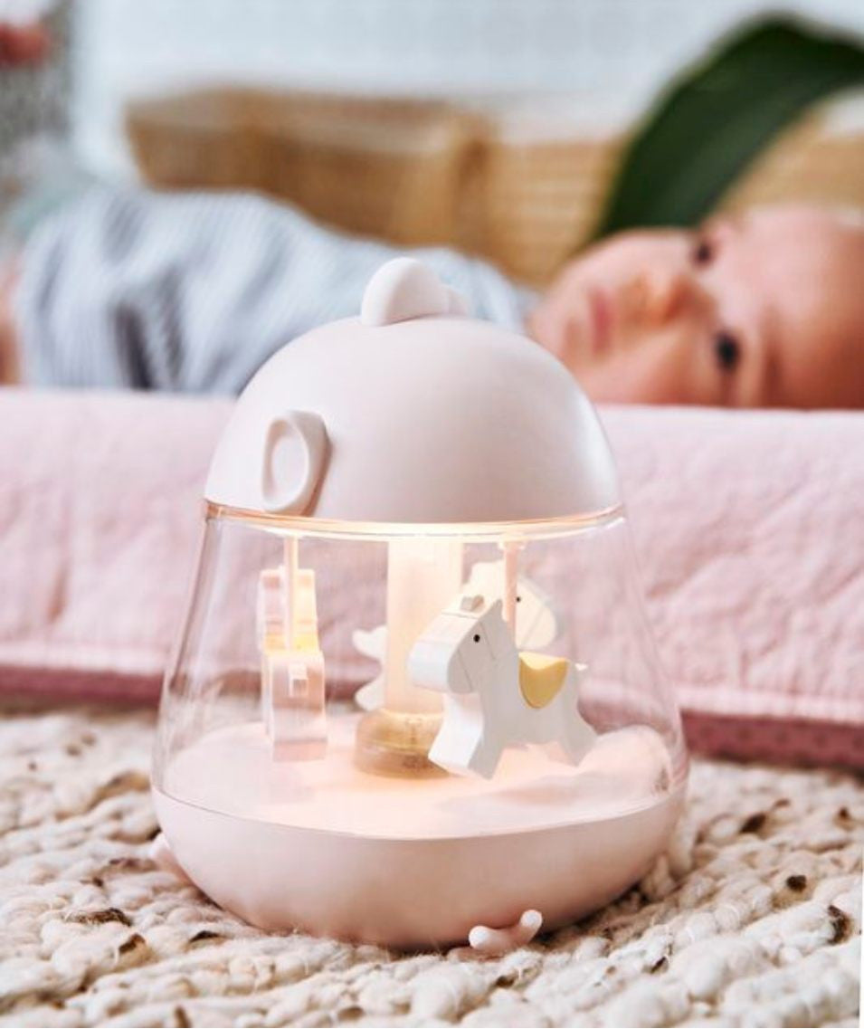 Rabbit & Friends - Lampe mit Karussell | Pink