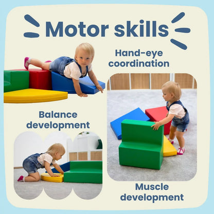 Soft Play 6 Foam Block Set - Light Multicolor Explorer