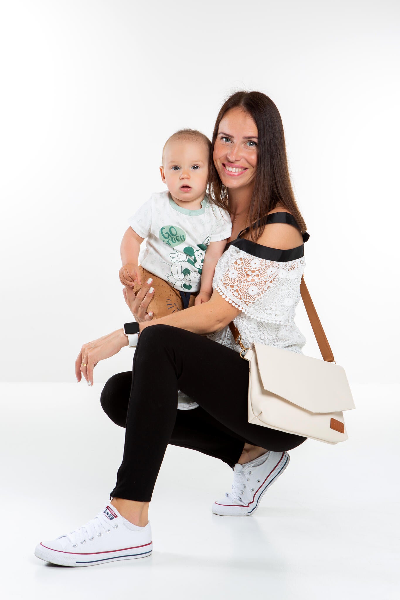 Ally Scandic - Baby Accessories Handtasche | Cappuccino - Panda Pals