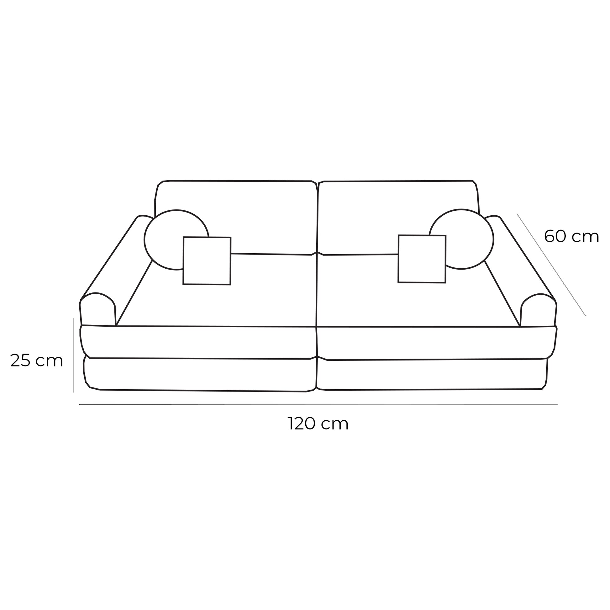 Modular Sofa for Kids - Premium Corduroy Ecru