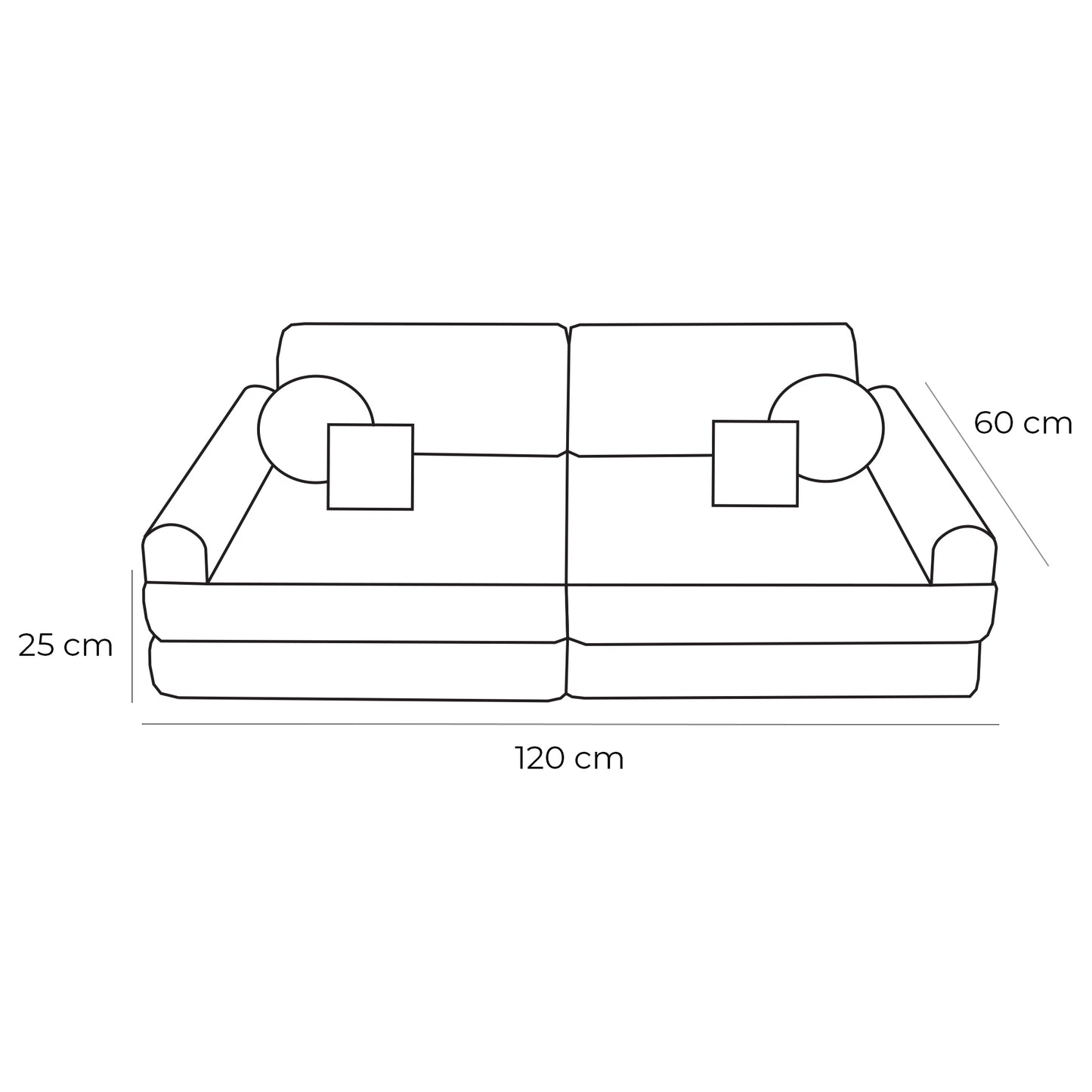 Modular Sofa for Kids - Premium Bearly, Light Grey