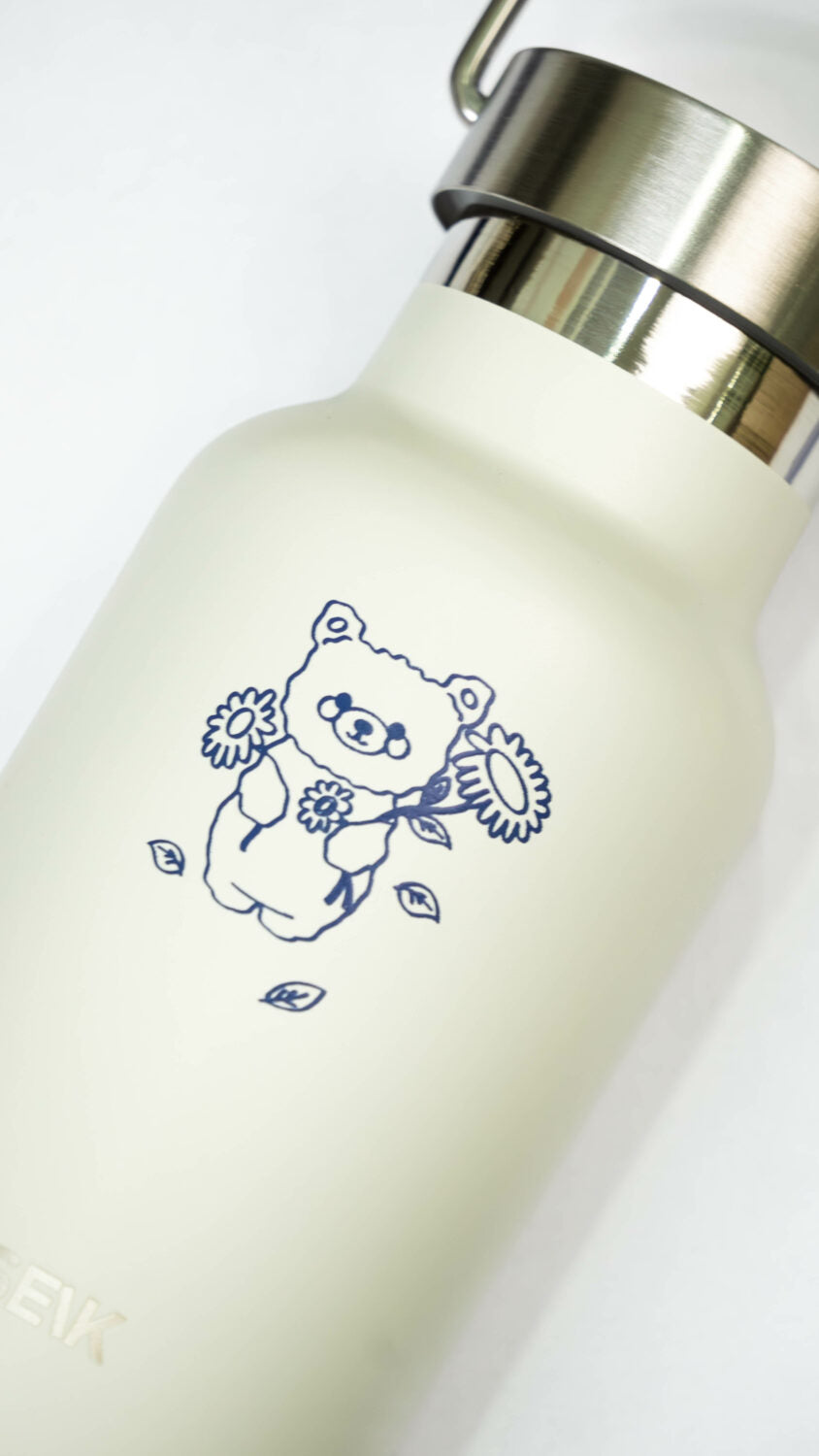 SEIK - Edelstahl Thermosflasche 350 ml | Bär Beige - Panda Pals